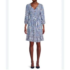 beachlunchlounge Blue and Purple Floral Mini Dress